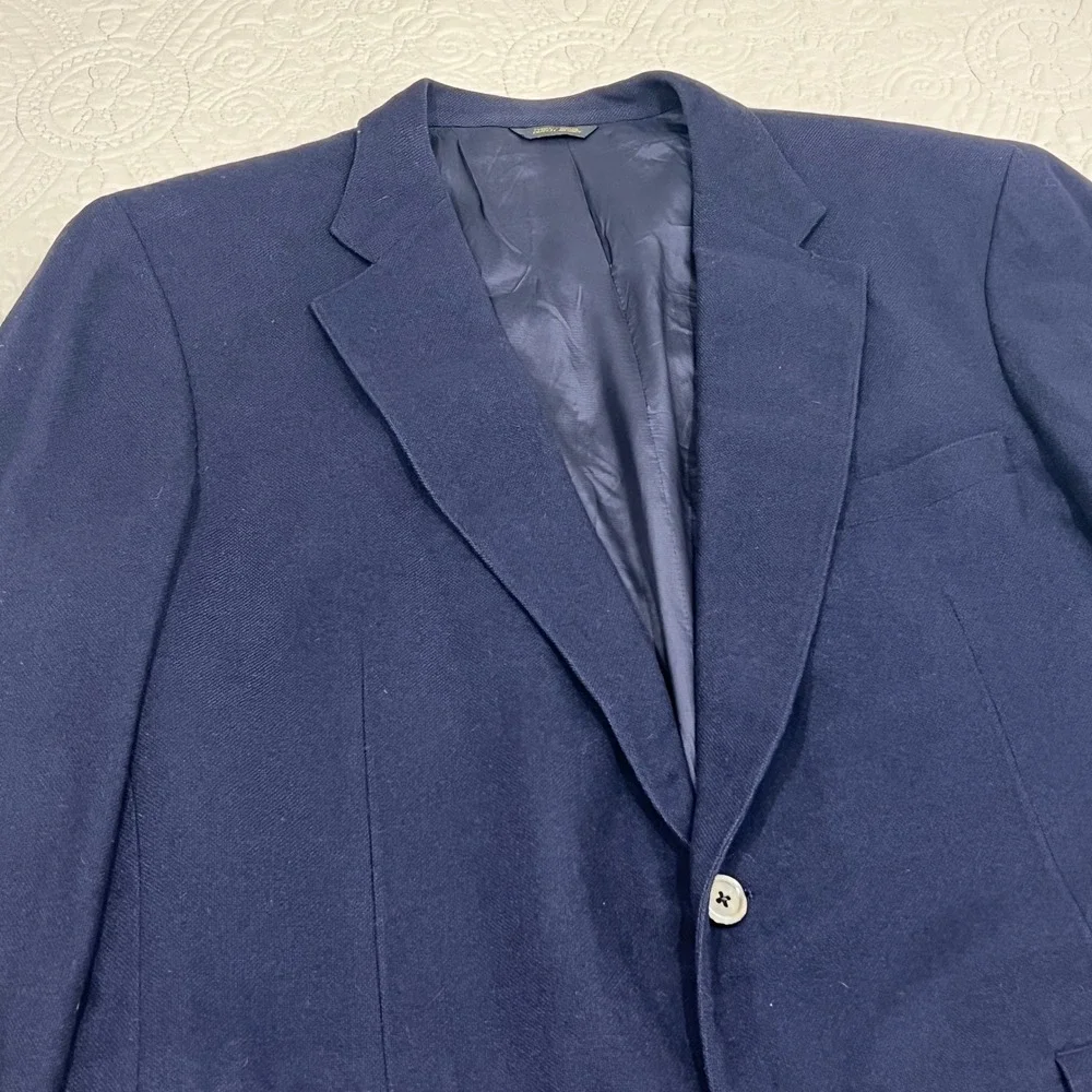 Corbin Ltd Mens‎ Navy Blue Two Button Blazer Sport Coat Made in USA Size 46R
